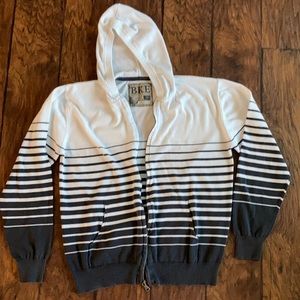BKE (BUCKLE)  Striped sweater zip up hoodie M EUC